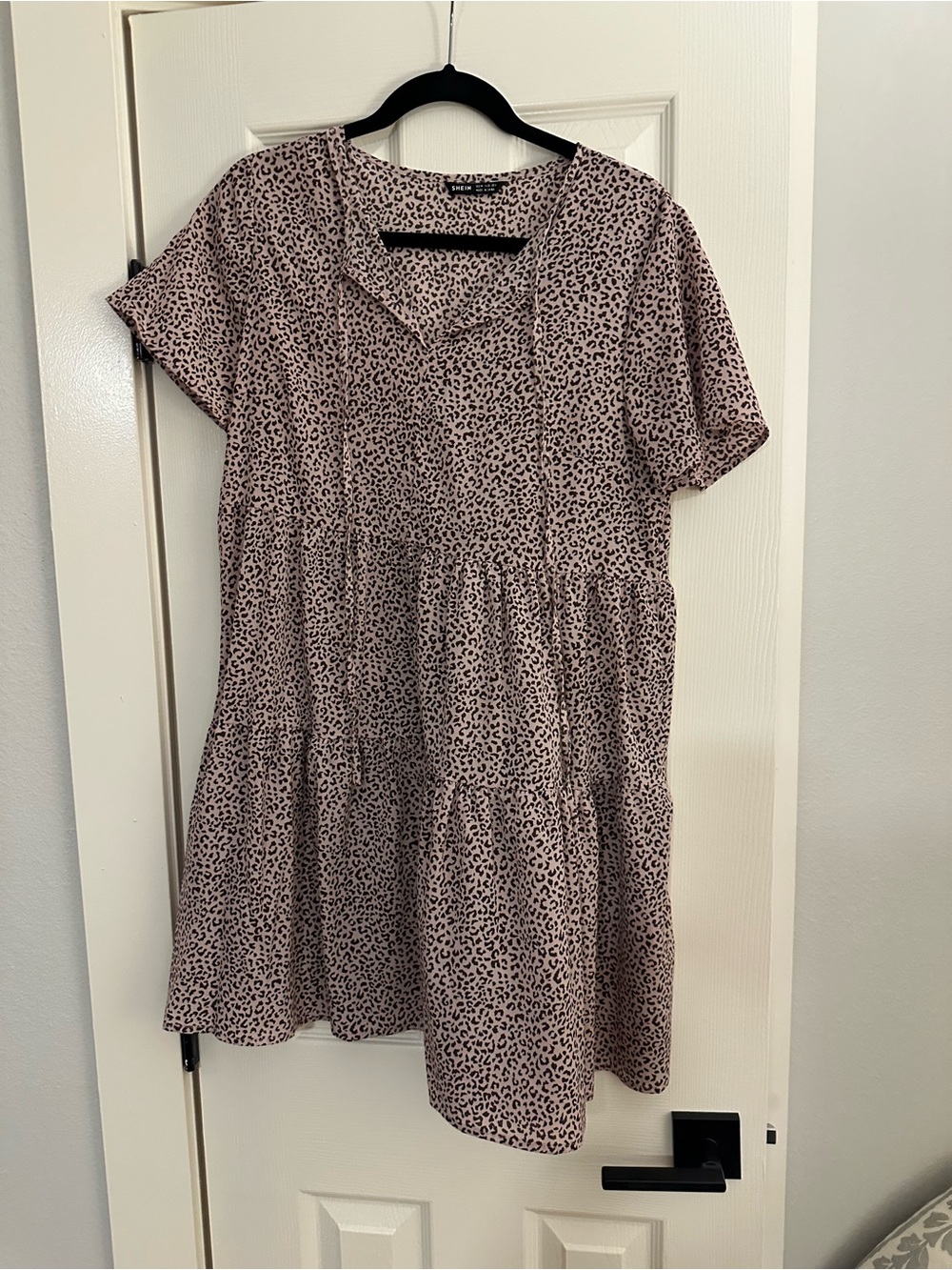SHEIN Pink Leopard Print Mini Dress